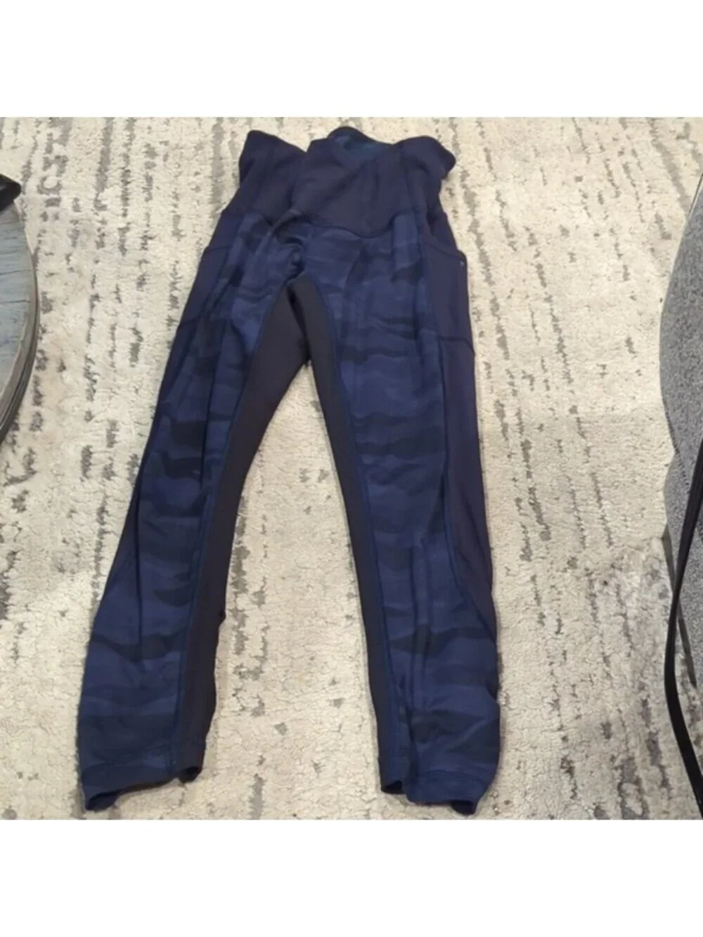 Lululemon Seek The Heat Crop Mini Coast Camo Deep Navy Black / Naval Blue